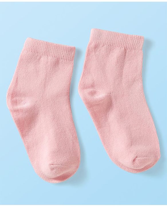 Cute Walk by Babyhug Knit Ankle Length Anti Bacterial Solid Color Socks Pack of 3 - Lilac White & Pink