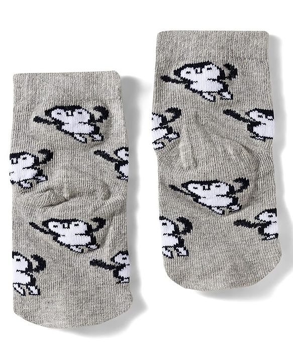 Cute Walk by Babyhug Knit Ankle Length Anitbacterial Socks With  Stripes Pack Of 3 - Blue Black & Grey