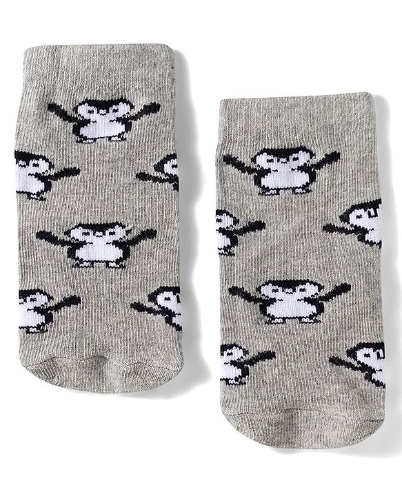 Cute Walk by Babyhug Knit Ankle Length Anitbacterial Socks With  Stripes Pack Of 3 - Blue Black & Grey