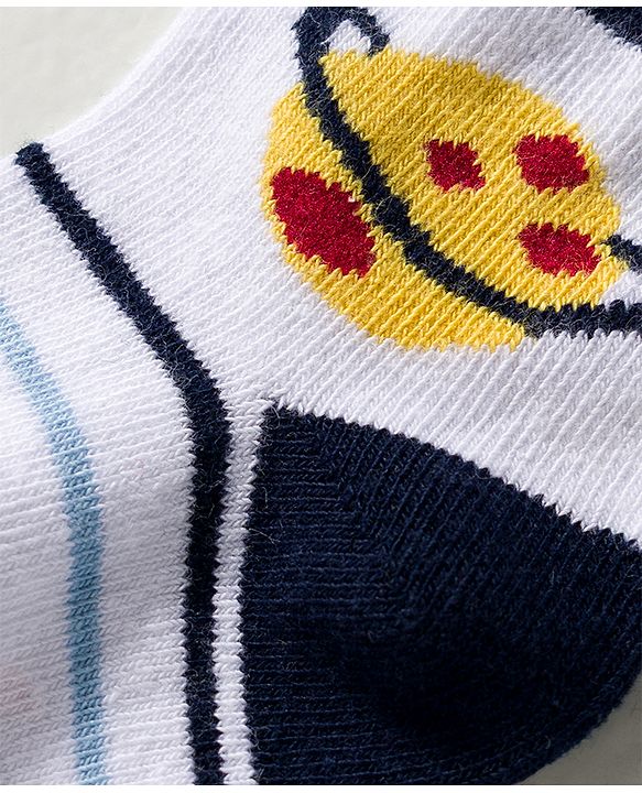 Cutewalk by Babyhug Knit Ankle Length Anti Bacterial Socks With Stripes Pack Of 5 - Multicolour