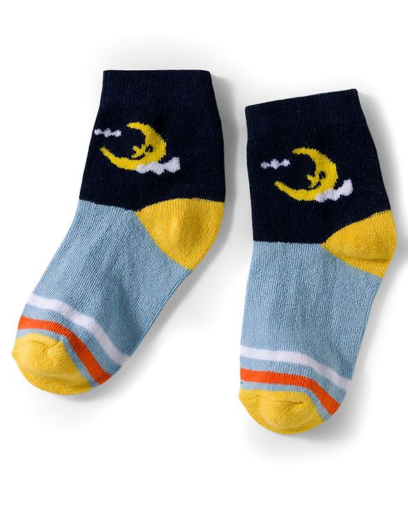 Cutewalk by Babyhug Knit Ankle Length Anti Bacterial Socks With Stripes Pack Of 5 - Multicolour