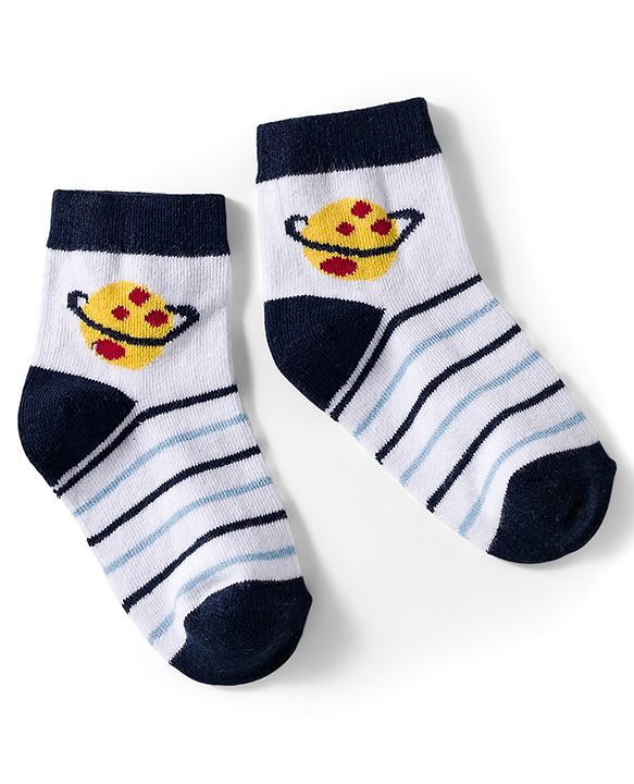 Cutewalk by Babyhug Knit Ankle Length Anti Bacterial Socks With Stripes Pack Of 5 - Multicolour