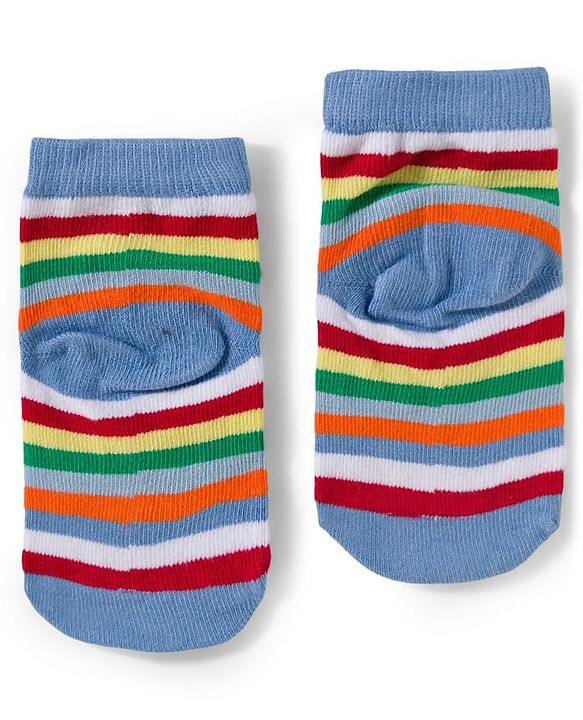 Cute Walk by Babyhug Knit Ankle Length Anti-Bacterial Striped & Dino Designed Socks Pack of 5 - Multicolor