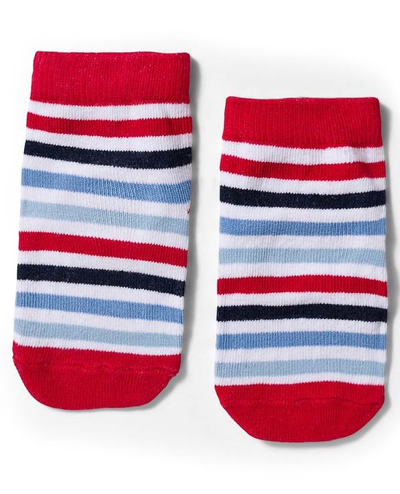 Cute Walk by Babyhug Knit Ankle Length Anti-Bacterial Striped & Dino Designed Socks Pack of 5 - Multicolor