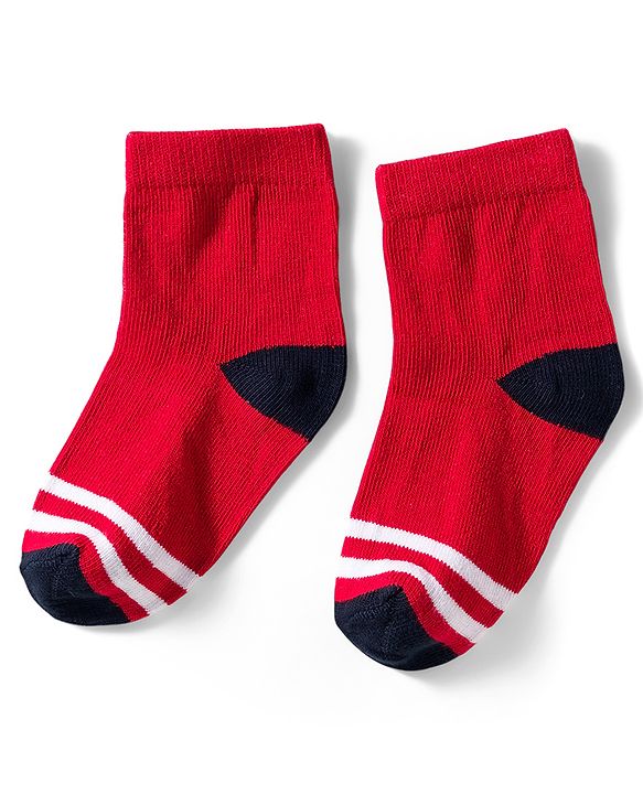 Cutewalk by Babyhug Ankle Length Anti Bacterial Socks With Stripes Pack Of 5 - Multicolour