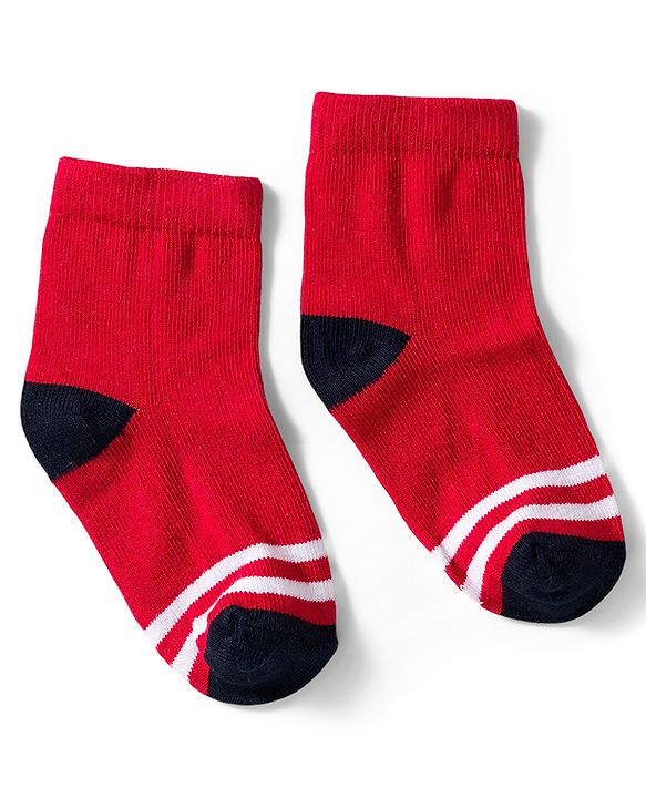 Cutewalk by Babyhug Ankle Length Anti Bacterial Socks With Stripes Pack Of 5 - Multicolour