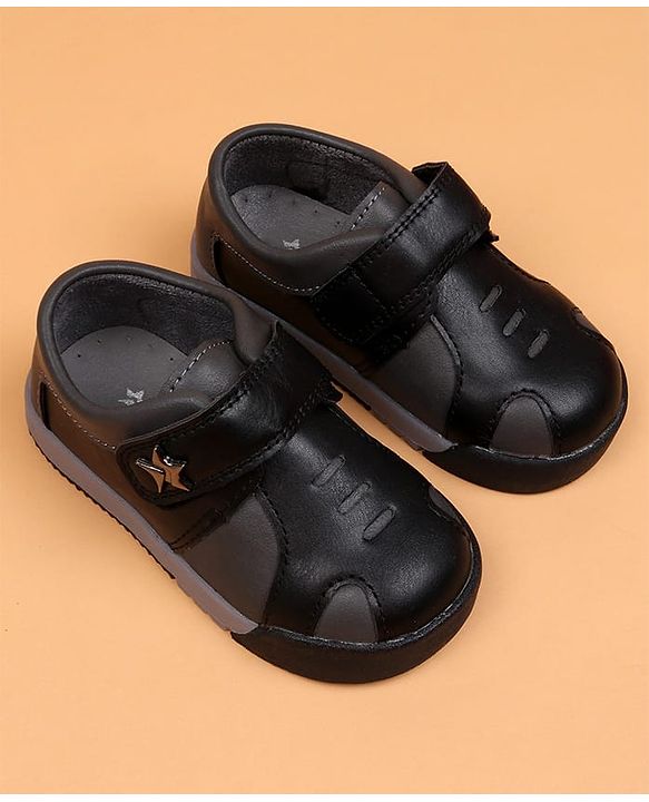 Cute Walk by Babyhug Velcro Closure Solid Oxford Shoes - Tan