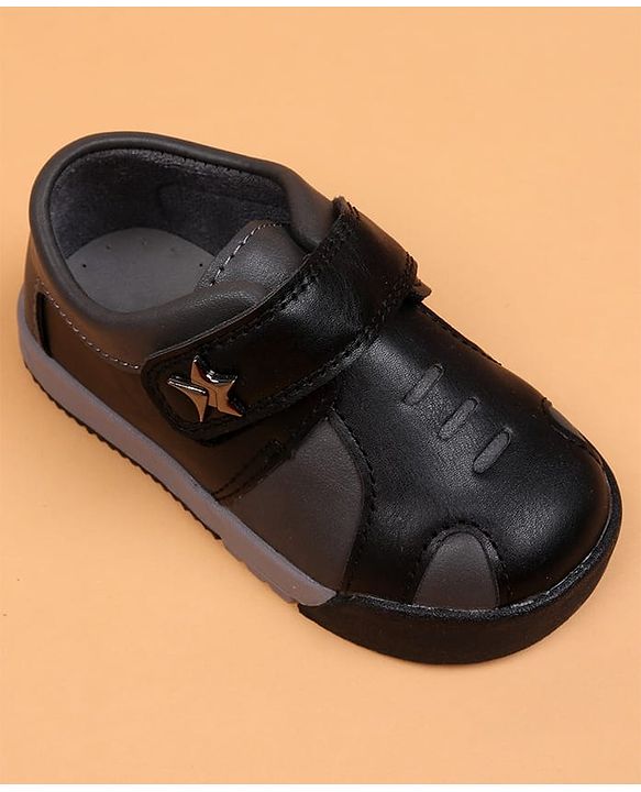 Cute Walk by Babyhug Velcro Closure Solid Oxford Shoes - Tan
