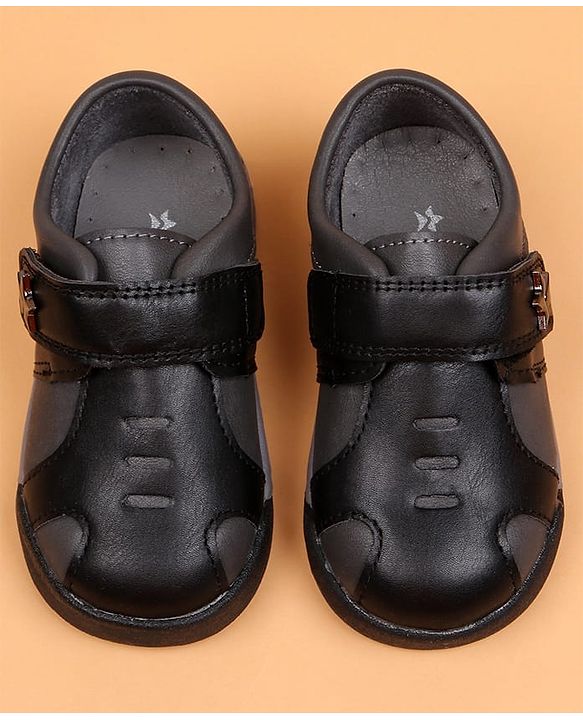 Cute Walk by Babyhug Velcro Closure Solid Oxford Shoes - Tan