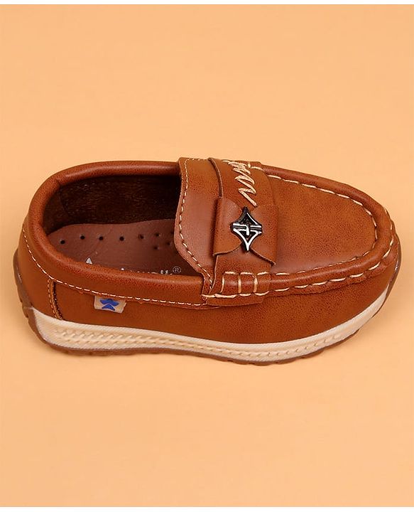 Cute Walk by Babyhug Slip On Solid Loafers - Tan