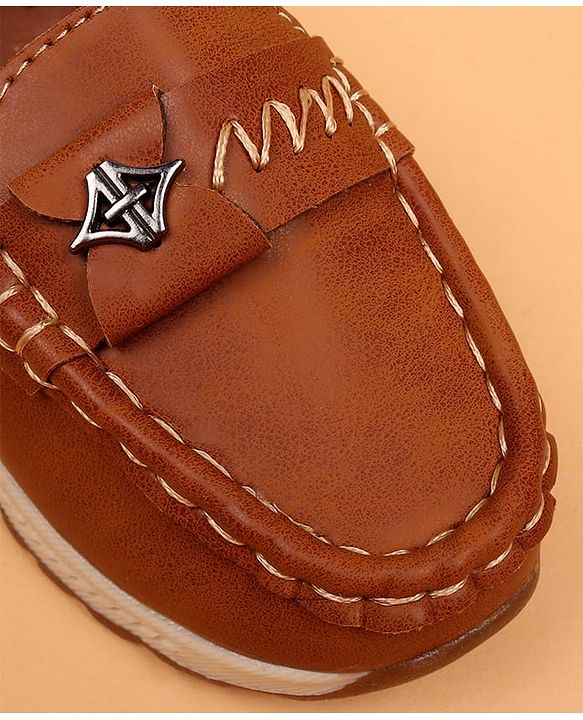 Cute Walk by Babyhug Slip On Solid Loafers - Tan