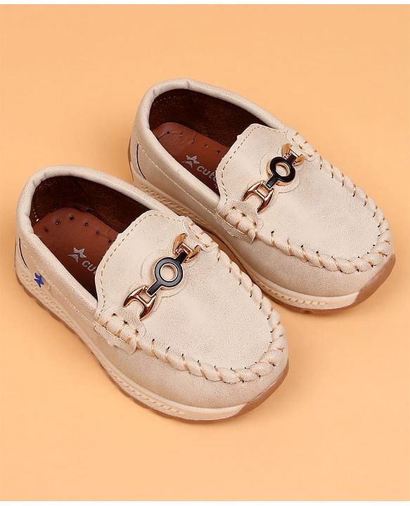 Cute Walk by Babyhug Slip On Solid Loafers - Beige