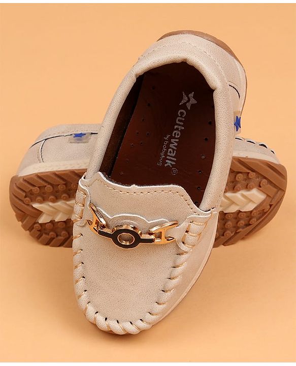Cute Walk by Babyhug Slip On Solid Loafers - Beige