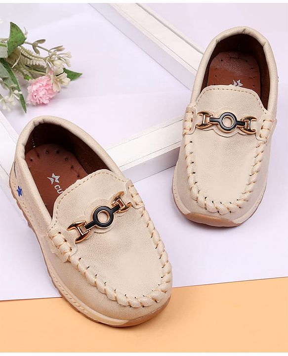 Cute Walk by Babyhug Slip On Solid Loafers - Beige