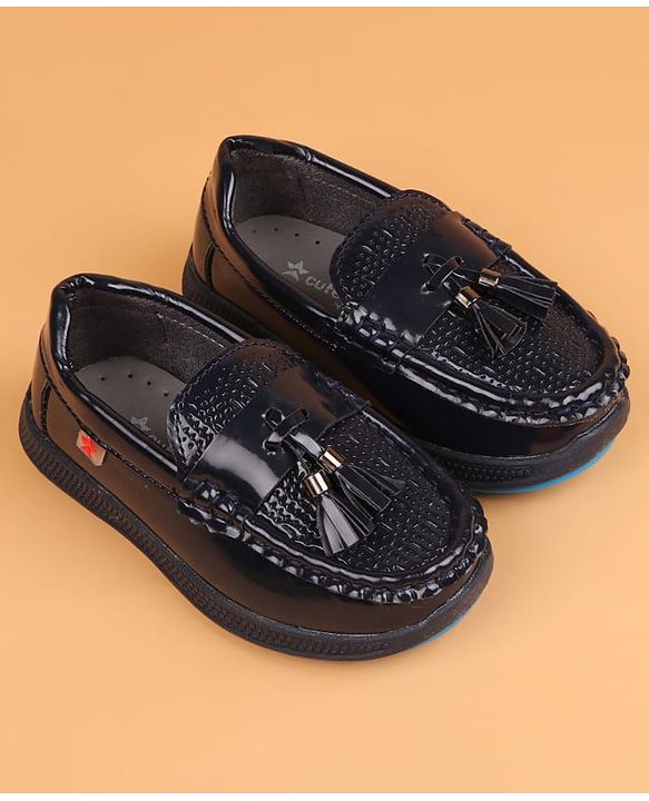 Cute Walk by Babyhug Slip On Oxford Shoes With Applique - Black