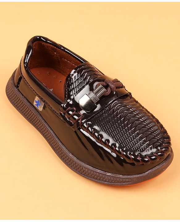 Cute Walk by Babyhug Slip On Solid Oxford Shoes - Brown
