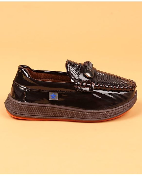 Cute Walk by Babyhug Slip On Solid Oxford Shoes - Brown
