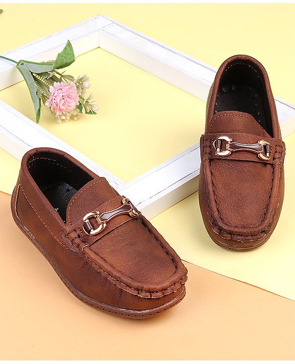 Cute Walk by Babyhug Slip On Solid Loafers - Khaki