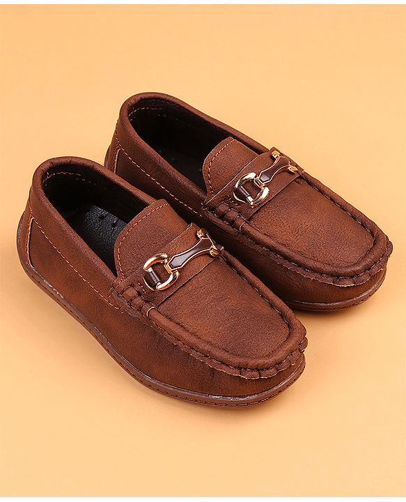 Cute Walk by Babyhug Slip On Solid Loafers - Khaki