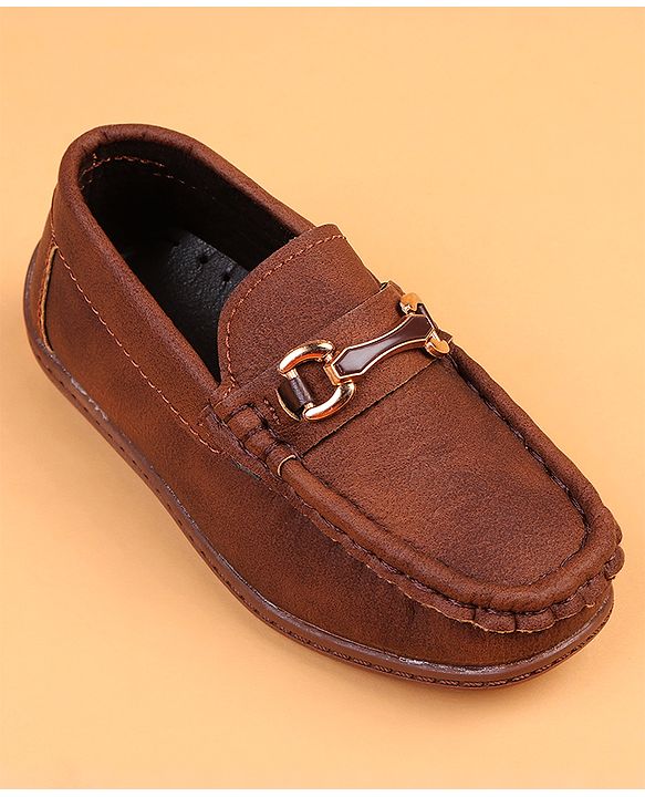 Cute Walk by Babyhug Slip On Solid Loafers - Khaki