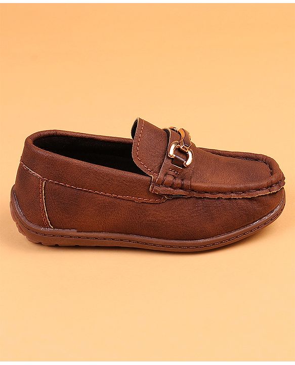 Cute Walk by Babyhug Slip On Solid Loafers - Khaki