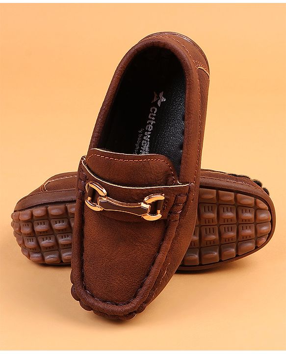 Cute Walk by Babyhug Slip On Solid Loafers - Khaki