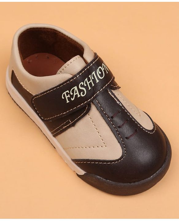 Cute Walk by Babyhug Velcro Closure Solid Oxfords - Beige