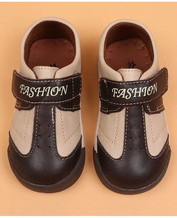 Cute Walk by Babyhug Velcro Closure Solid Oxfords - Beige