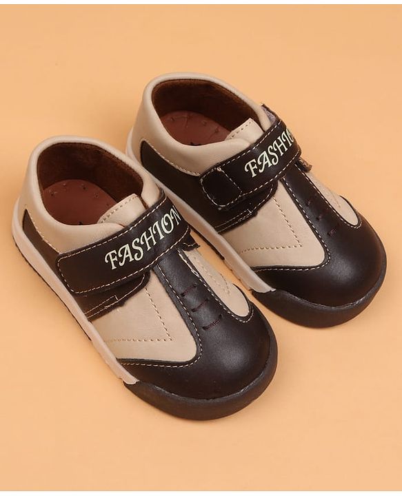 Cute Walk by Babyhug Velcro Closure Solid Oxfords - Beige