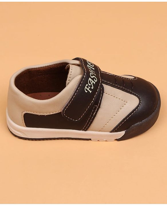 Cute Walk by Babyhug Velcro Closure Solid Oxfords - Beige