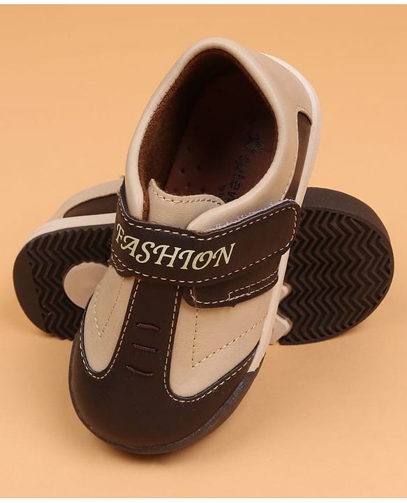 Cute Walk by Babyhug Velcro Closure Solid Oxfords - Beige