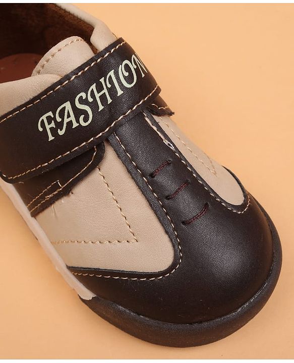 Cute Walk by Babyhug Velcro Closure Solid Oxfords - Beige