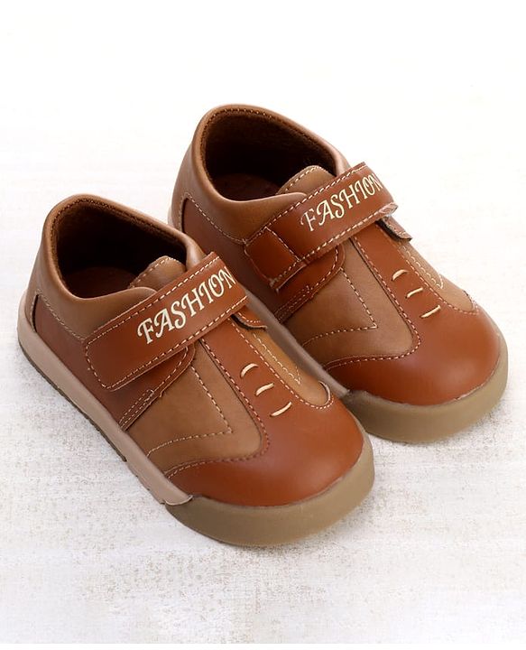 Cute Walk by Babyhug Velcro Closure Solid Oxfords - Beige