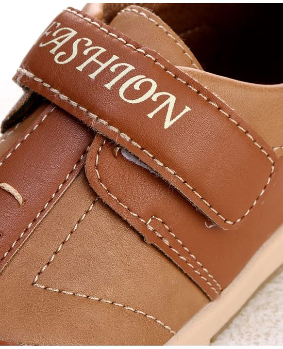 Cute Walk by Babyhug Velcro Closure Solid Oxfords - Beige
