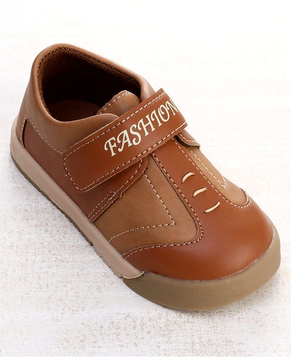 Cute Walk by Babyhug Velcro Closure Solid Oxfords - Beige