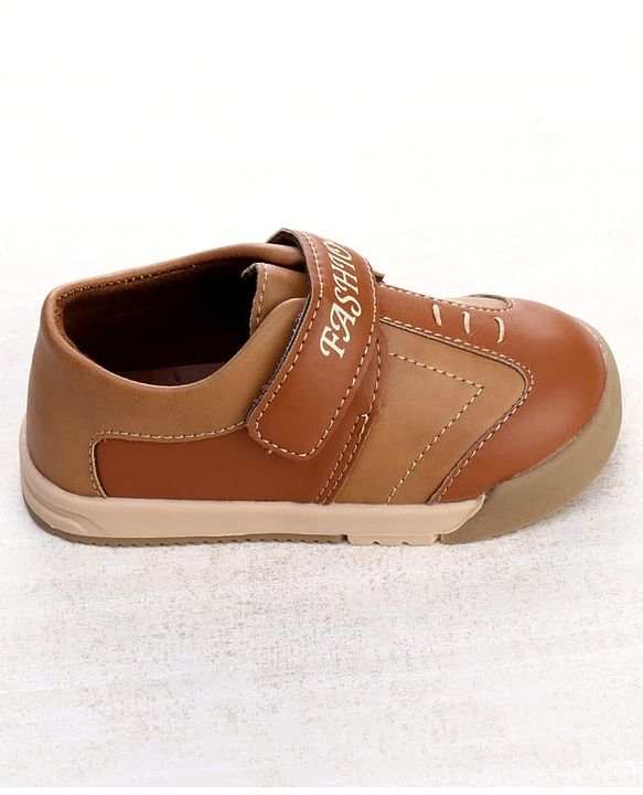 Cute Walk by Babyhug Velcro Closure Solid Oxfords - Beige