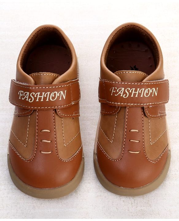 Cute Walk by Babyhug Velcro Closure Solid Oxfords - Beige