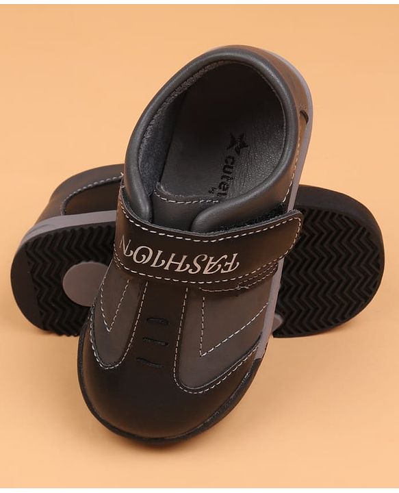 Cute Walk by Babyhug Velcro Closure Solid Oxfords - Beige