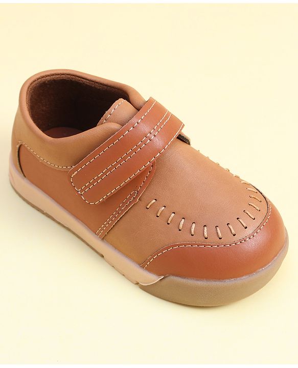 Cute Walk by Babyhug Formal Shoes With Velcro Closure - Brown
