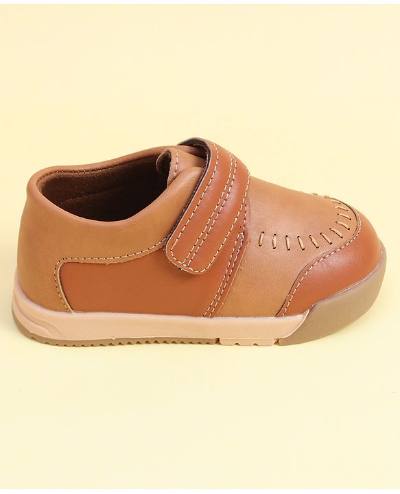 Cute Walk by Babyhug Formal Shoes With Velcro Closure - Brown