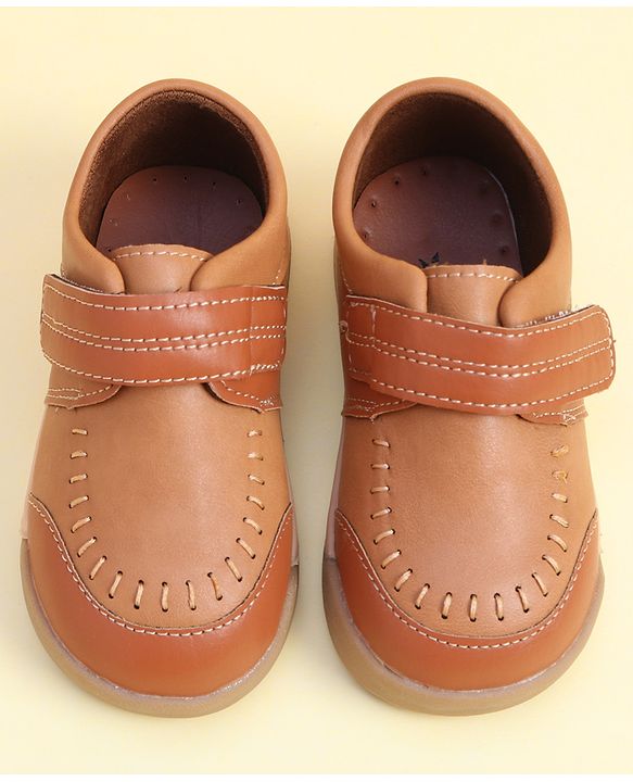 Cute Walk by Babyhug Formal Shoes With Velcro Closure - Brown