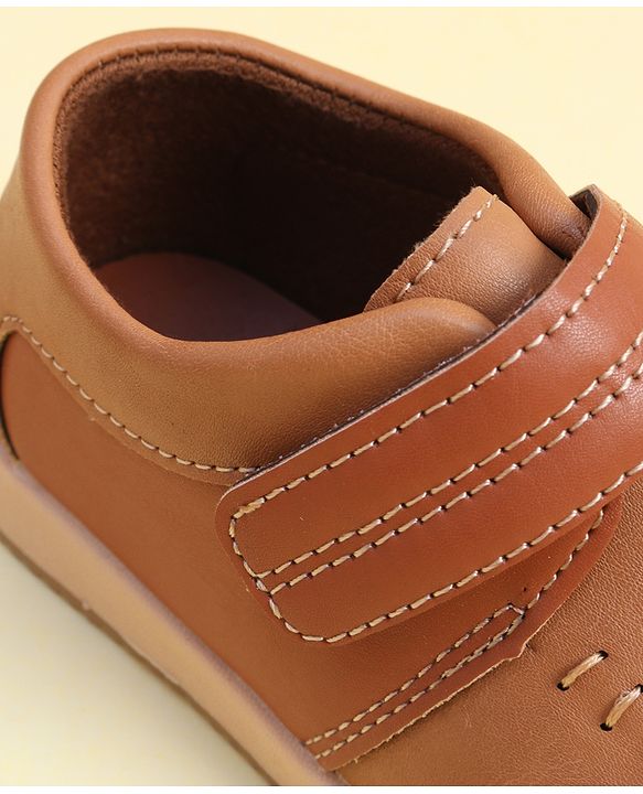 Cute Walk by Babyhug Formal Shoes With Velcro Closure - Brown
