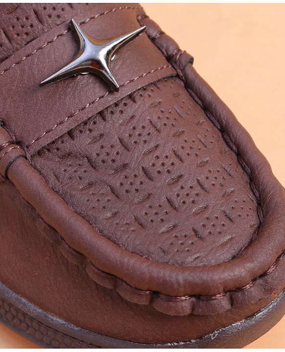 Cute Walk by Babyhug Loafer With Star Applique - Brown