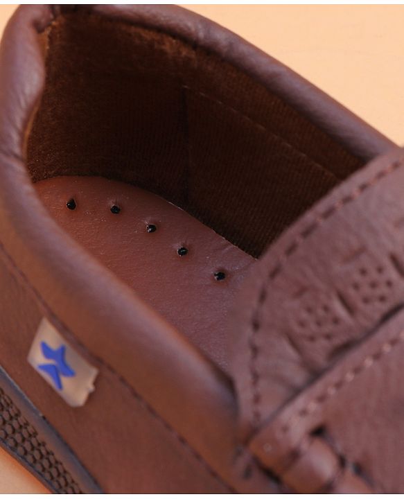 Cute Walk by Babyhug Loafer With Star Applique - Brown