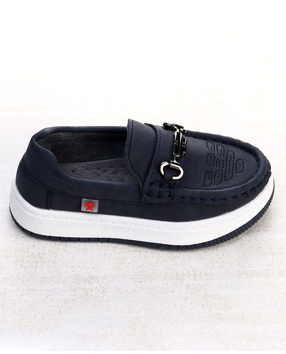 Cute Walk by Babyhug Formal Shoes With Textured Design - Navy Blue