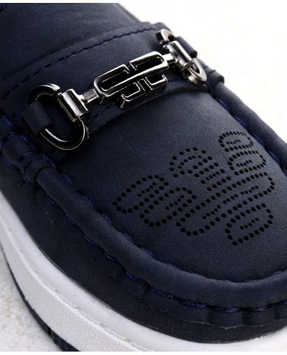 Cute Walk by Babyhug Formal Shoes With Textured Design - Navy Blue