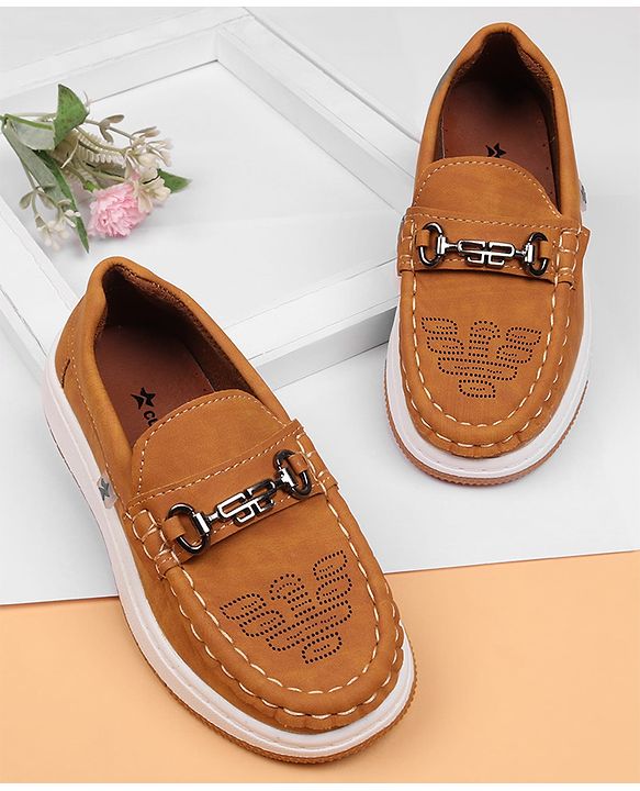 Cute Walk by Babyhug Formal Shoes With Textured Design - Navy Blue