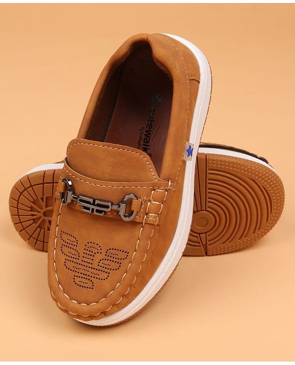 Cute Walk by Babyhug Formal Shoes With Textured Design - Navy Blue