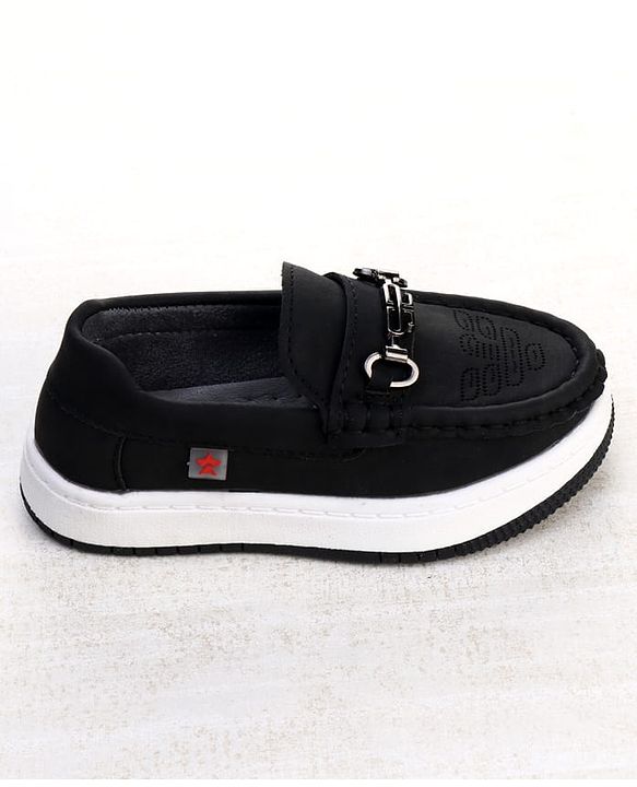 Cute Walk by Babyhug Formal Shoes With Textured Design - Navy Blue