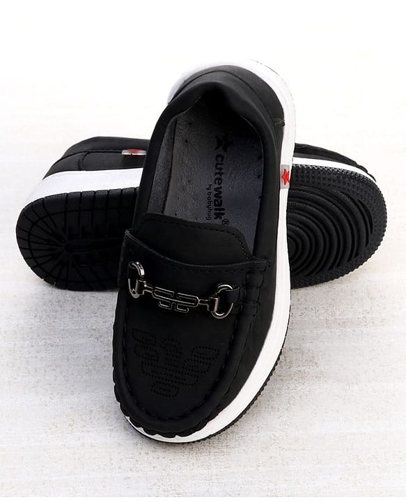 Cute Walk by Babyhug Formal Shoes With Textured Design - Navy Blue